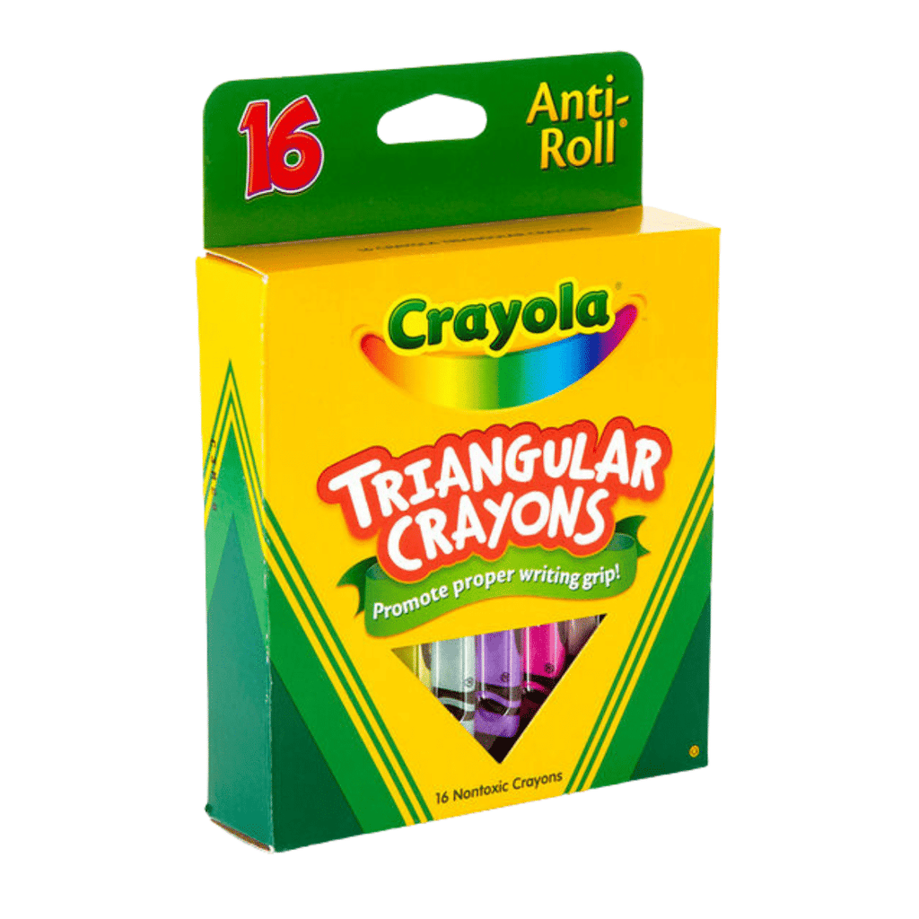 Crayones de Cera Crayola Triangulares – 16 Colores, Fáciles de Agarrar, No Tóxicos