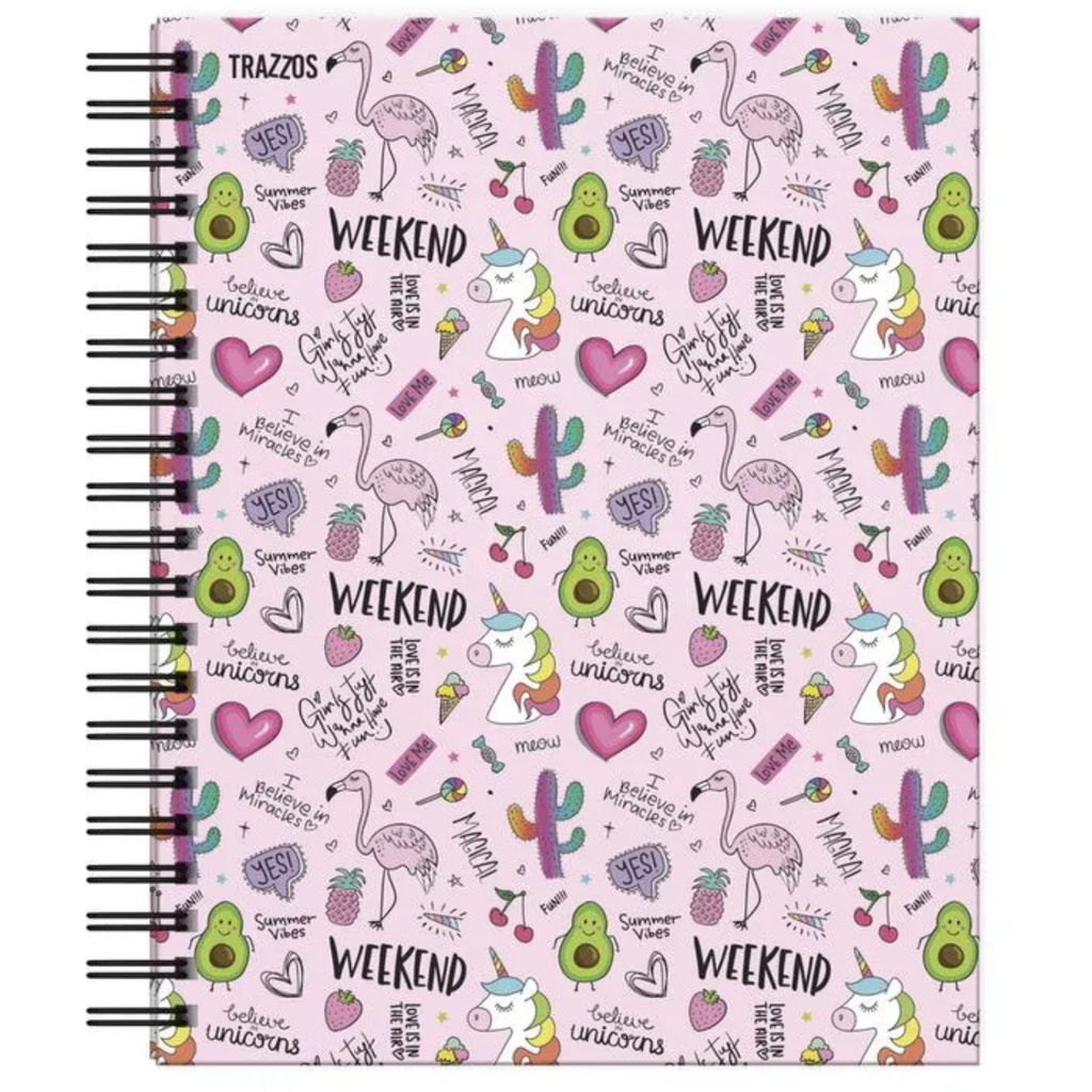 Cuaderno Universitario A4 Tapa Dura 160 Hojas Rosa Dream Trazzos