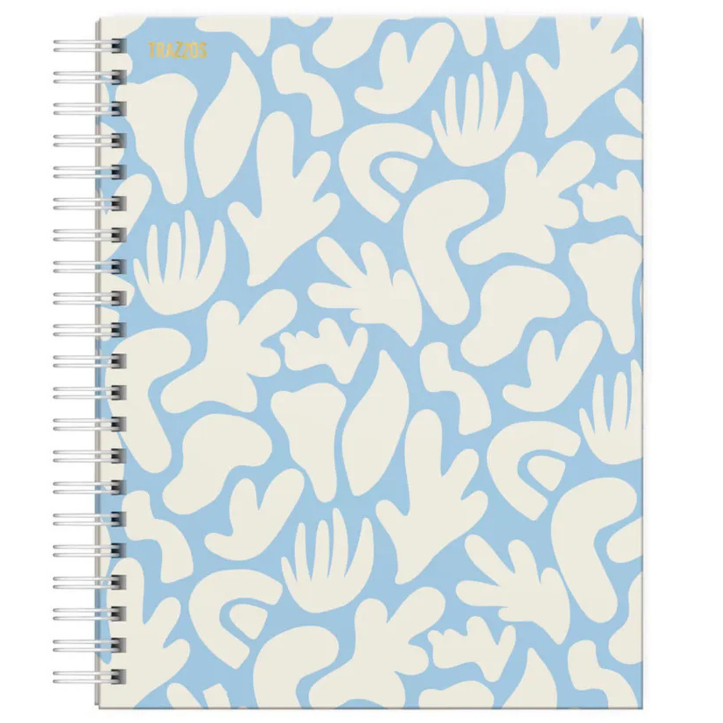 Cuaderno Universitario A4 Tapa Dura Celeste 160 Hojas + Tickers y Trazzos