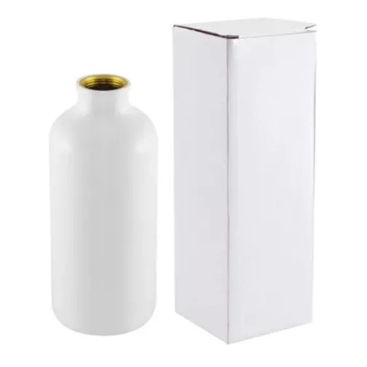 Botella Metálica Para Sublimación De 600ml+ Caja Blanca Individual