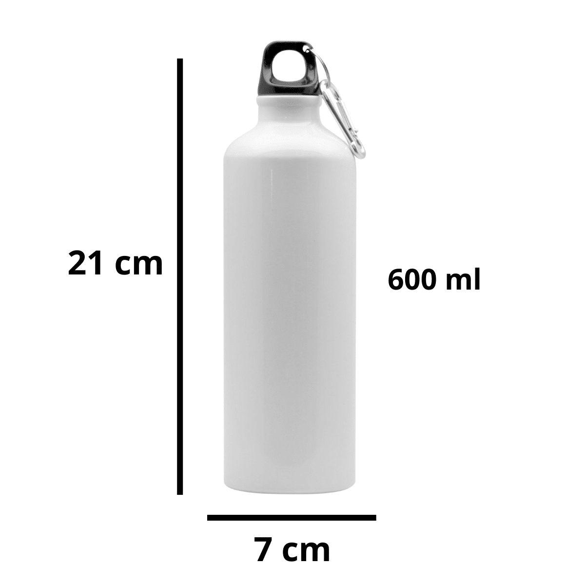 Botella Metálica Para Sublimación De 600ml+ Caja Blanca Individual