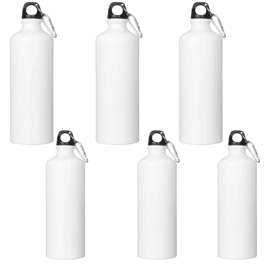 Pack x6 Botellas Metálicas 600ml Para Sublimación + Caja Blanca Individual