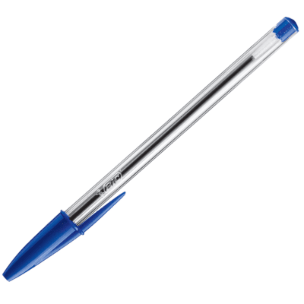 Lápices Pasta Bic Azul x 50 Unidades Cristal 1.0mm Punta Metálica Media