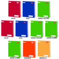Pack 10 Cuadernos College Liso 7 mm x 80 Hojas Colores Surtidos