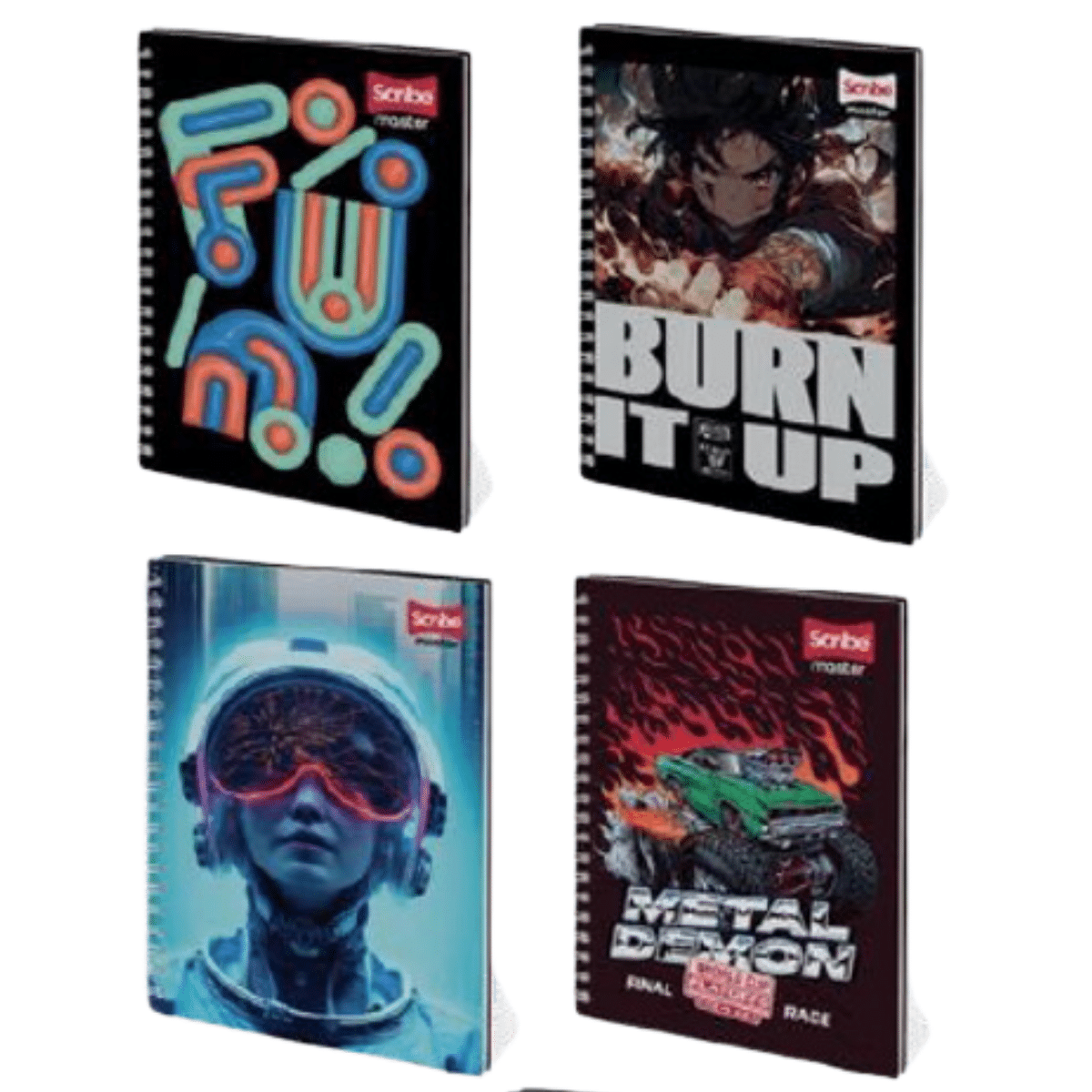 Pack 4 Cuadernos Universitario Tapa Dura Grande Hombre Scribe 7mmx120 Hojas