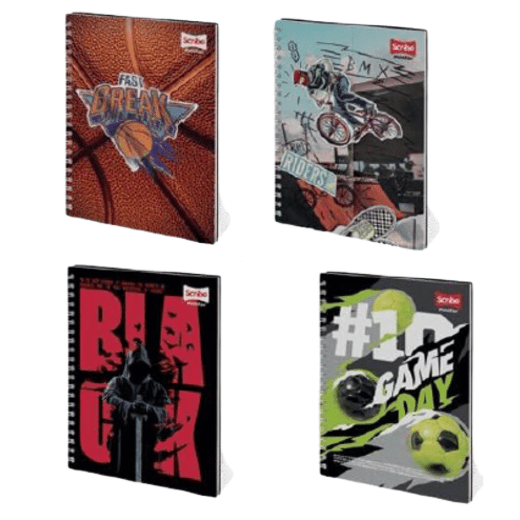 Pack 4 Cuadernos Universitario Tapa Dura Grande Hombre Scribe 7mmx120 Hojas