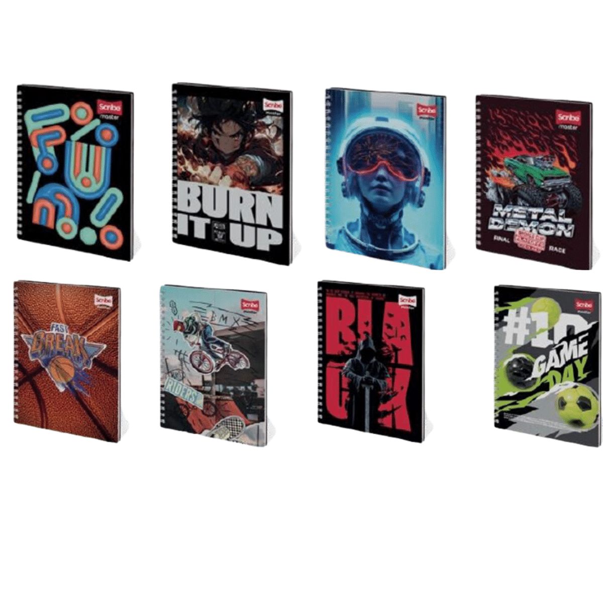 Pack 4 Cuadernos Universitario Tapa Dura Grande Hombre Scribe 7mmx120 Hojas