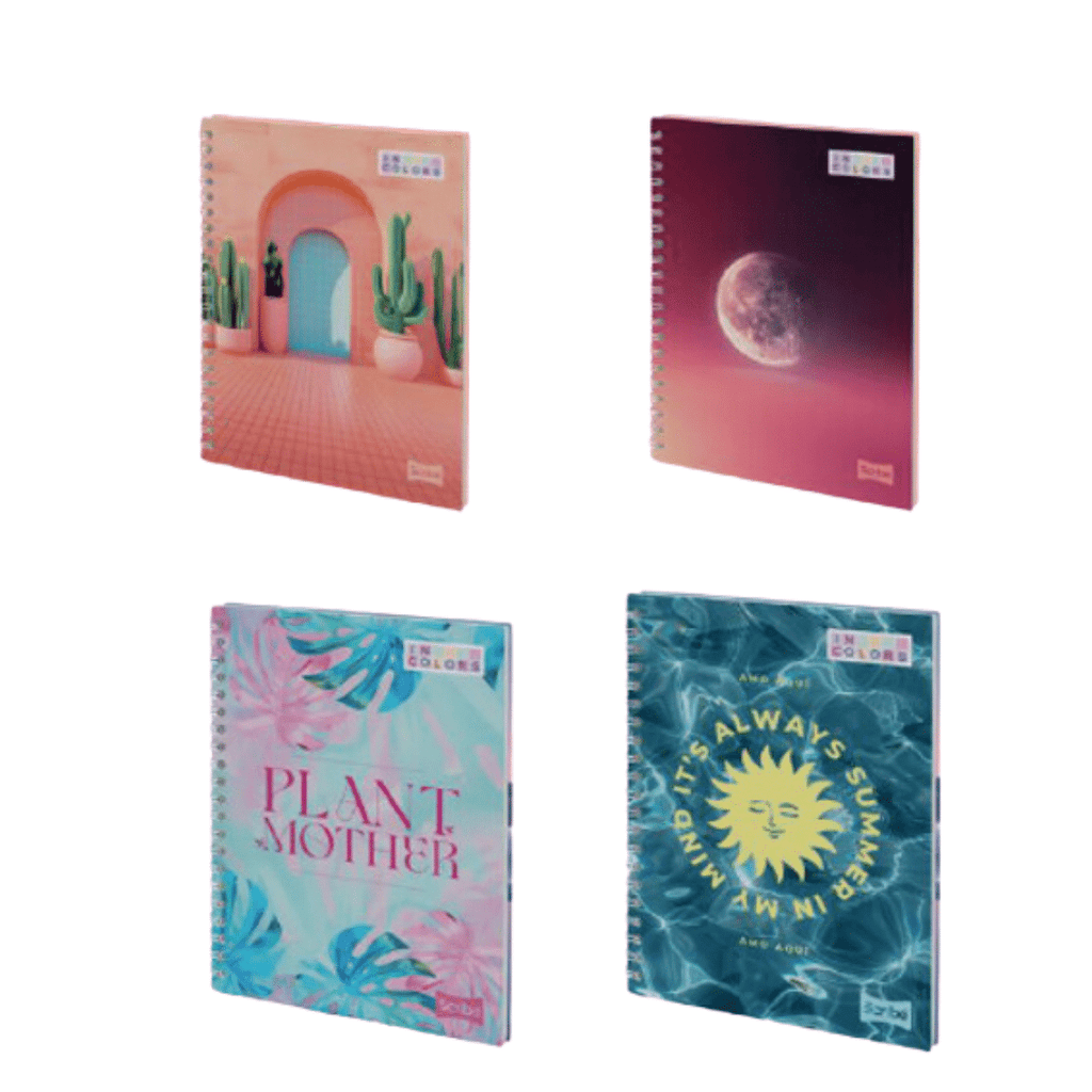 Pack 4 Cuadernos Universitario Tapa Dura Grande Mujer Scribe 7mmx120 Hojas