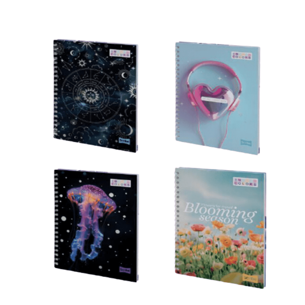 Pack 4 Cuadernos Universitario Tapa Dura Mediano Mujer Scribe 7mmx120 Hojas