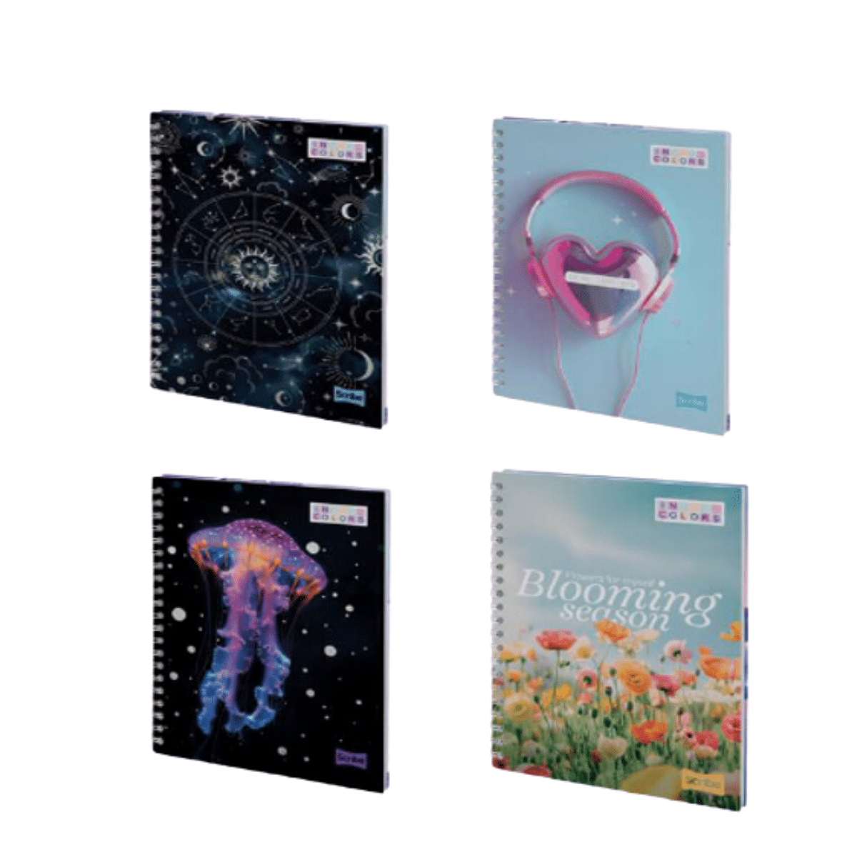 Pack 4 Cuadernos Universitario Tapa Dura Mediano Mujer Scribe 7mmx120 Hojas