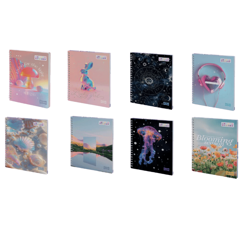 Pack 4 Cuadernos Universitario Tapa Dura Mediano Mujer Scribe 7mmx120 Hojas