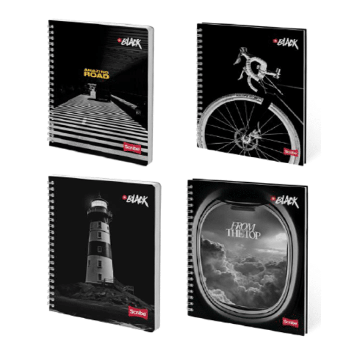 Pack 4 Cuadernos Universitario 7mmx150 Hojas Tapa Dura Grande Hombre Scribe