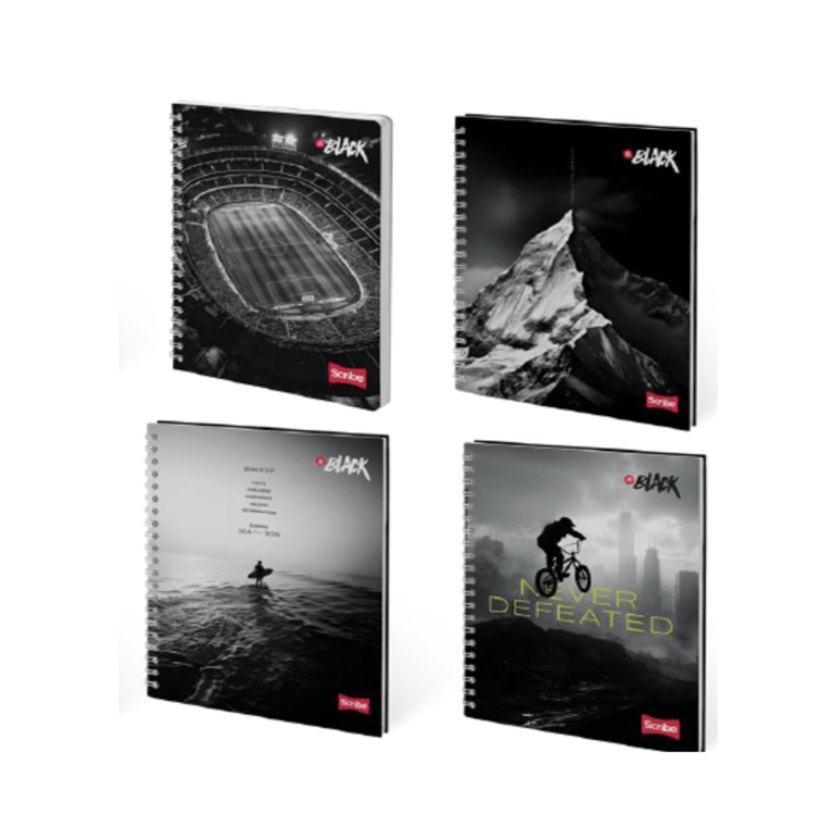 Pack 4 Cuadernos Universitario 7mmx150 Hojas Tapa Dura Grande Hombre Scribe