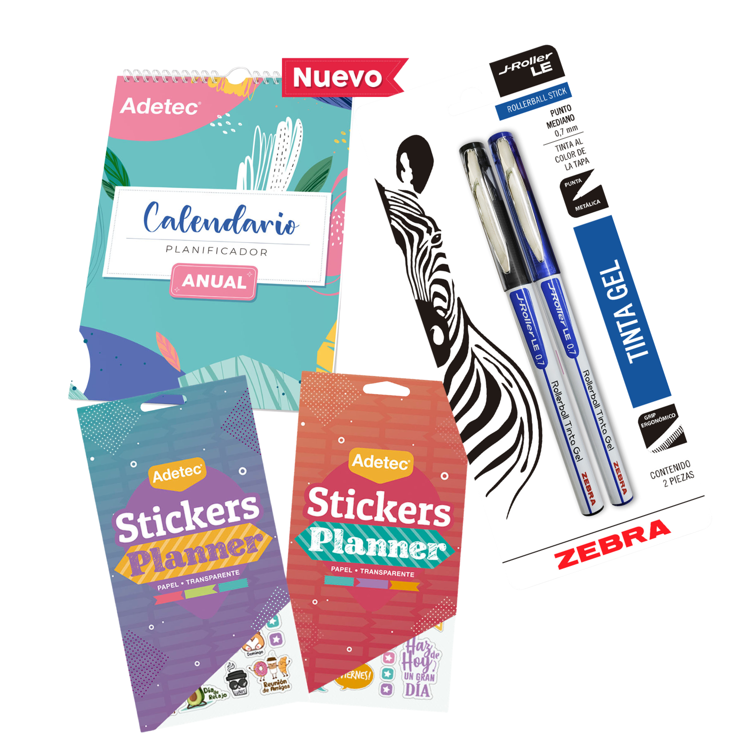 Pack Día de la Madre: Calendario Planificador + Stickers Planner + Bolígrafo Gel | Kit Organización 3 en 1