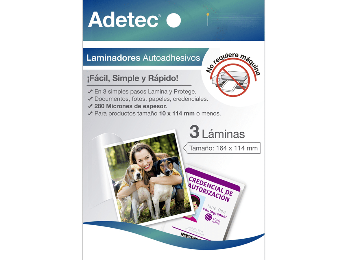Laminado En Frío Para Plastificar Autoadhesivo Tamaño A6 de 114x164mm Adetec - 3451