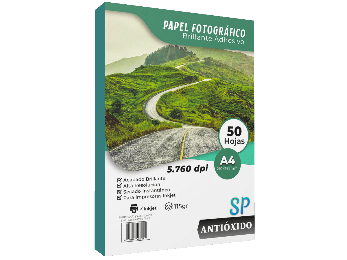 Papel Fotográfico Adhesivo Glossy 115gr A4 X 50 Hojas SP
