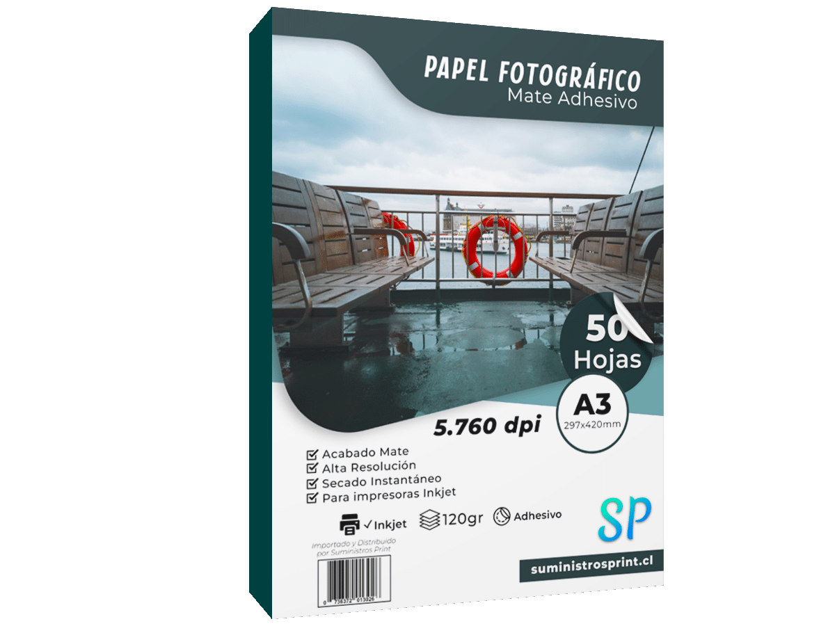 Papel Fotográfico Adhesivo Mate 120gr A3 X 50 Hojas SP