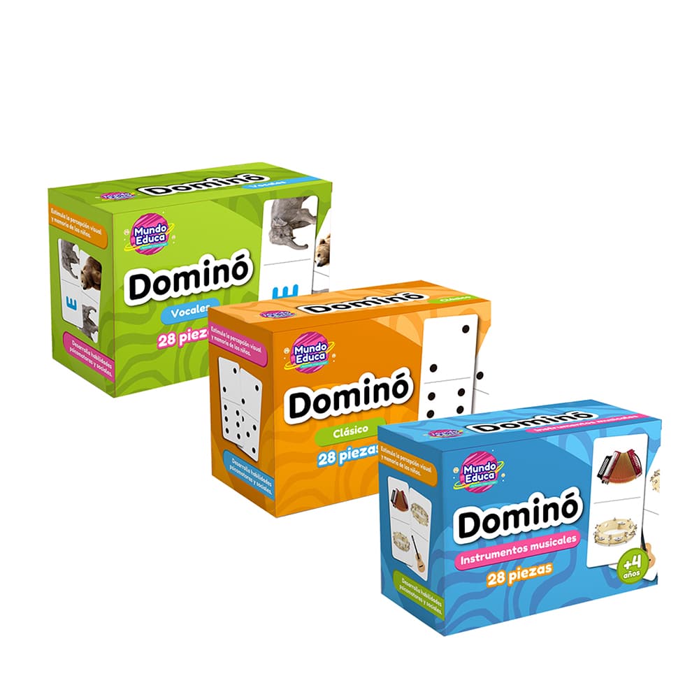 Pack Dominó 3 Temáticas Diferentes 84 Piezas Adetec - 1210