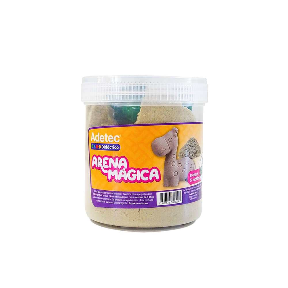 Arena Mágica Adetec de 450gr + 6 Moldes Animalitos - Beige
