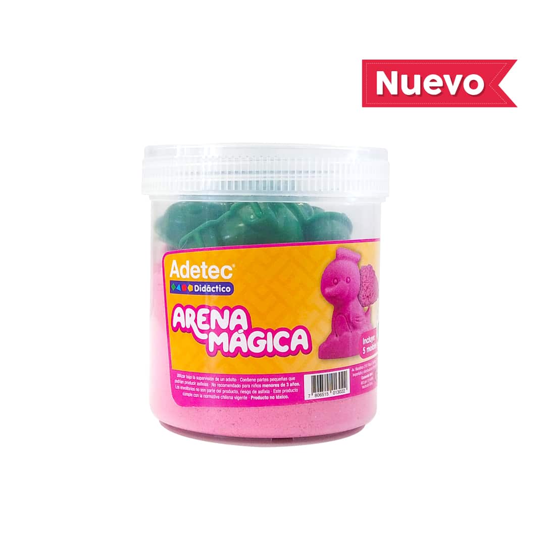 Arena Mágica Adetec de 450gr + 6 Moldes Animalitos - Rosado