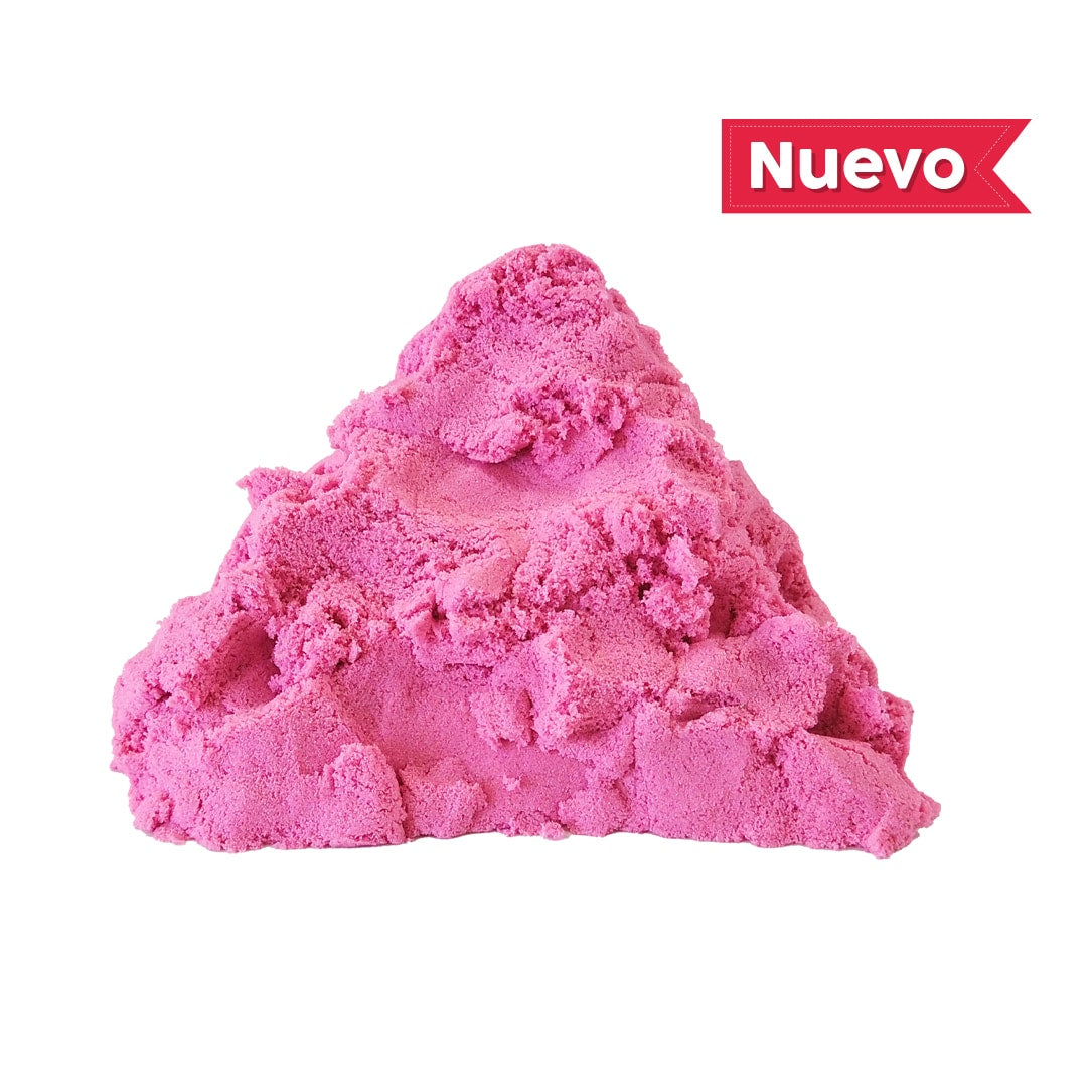 Arena Mágica 1kg Con 10 Moldes Y Bandeja Adetec Color - Rosado