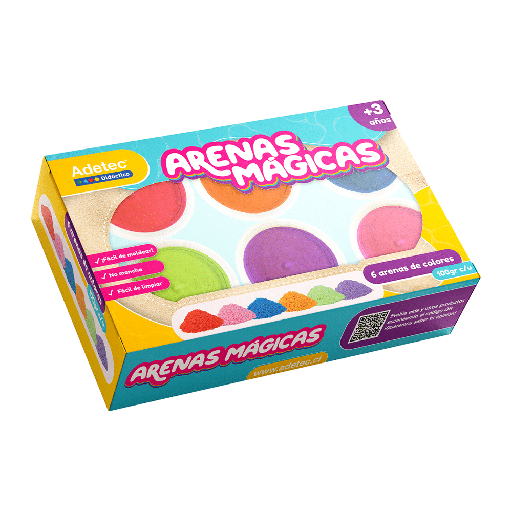 Arena Mágica 6 Colores Adetec 100 Gramos X Unidad No Tóxica