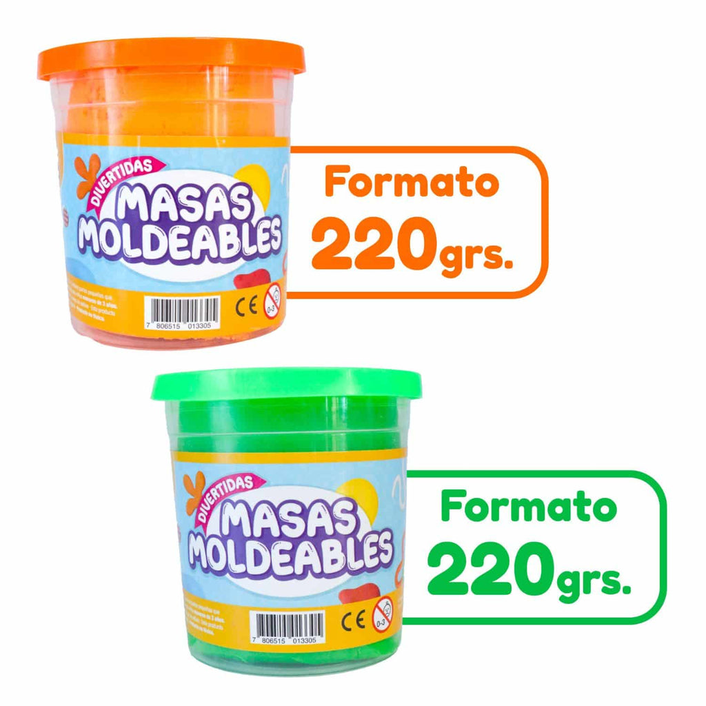 Pack 6 Masas Moldeables Adetec 220g Juego Didáctico Infantil