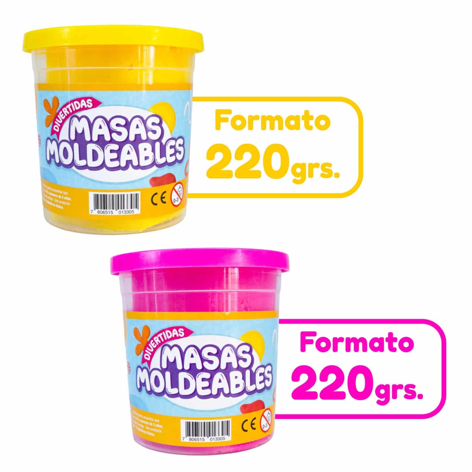 Pack 6 Masas Moldeables Adetec 220g Juego Didáctico Infantil