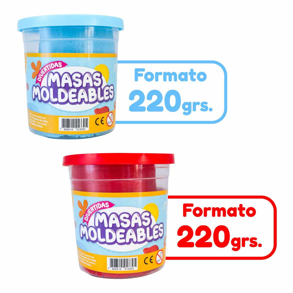 Pack 6 Masas Moldeables Adetec 220g Juego Didáctico Infantil