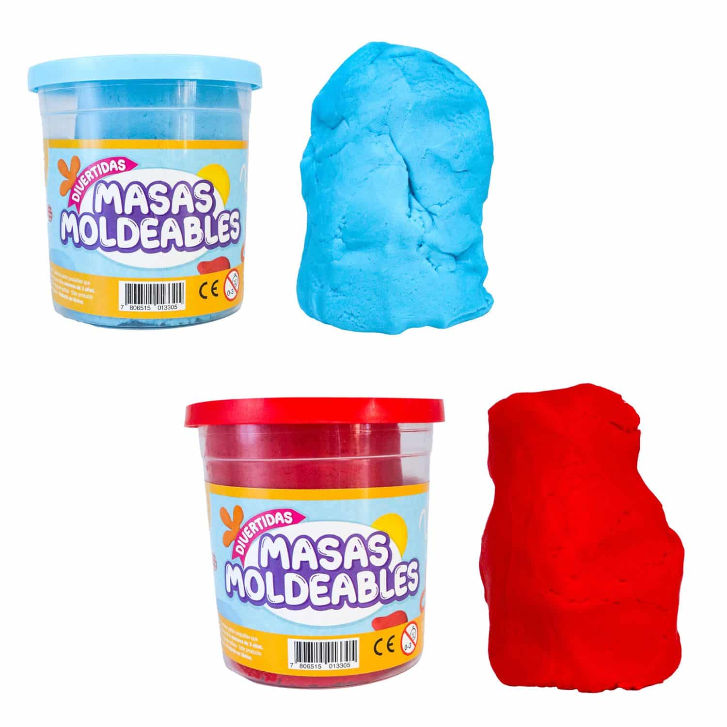 Pack 6 Masas Moldeables Adetec 220g Juego Didáctico Infantil