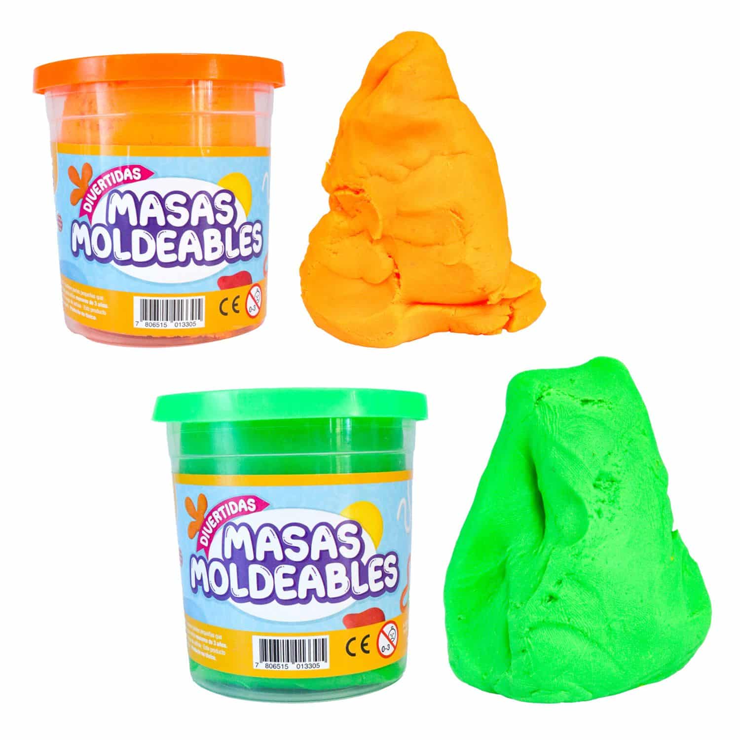 Pack 6 Masas Moldeables Adetec 220g Juego Didáctico Infantil
