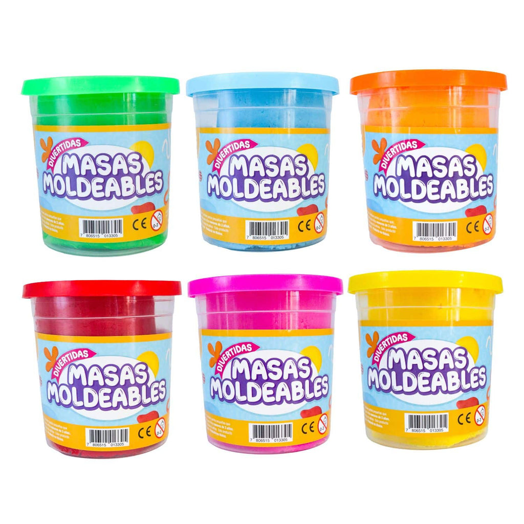 Pack 6 Masas Moldeables Adetec 220g Juego Didáctico Infantil