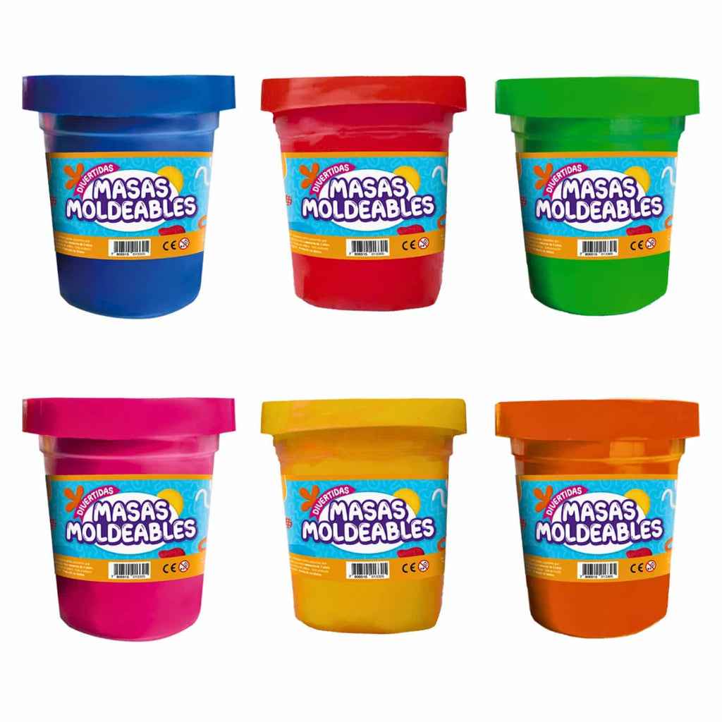 Pack 6 Masas Moldeables Adetec 220g Juego Didáctico Infantil