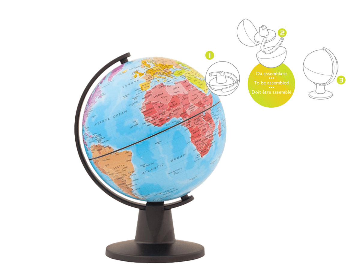 Globo Terráqueo Mapa Tecnodidattica Con Base 16 Cm Sedici Certificado - 1400