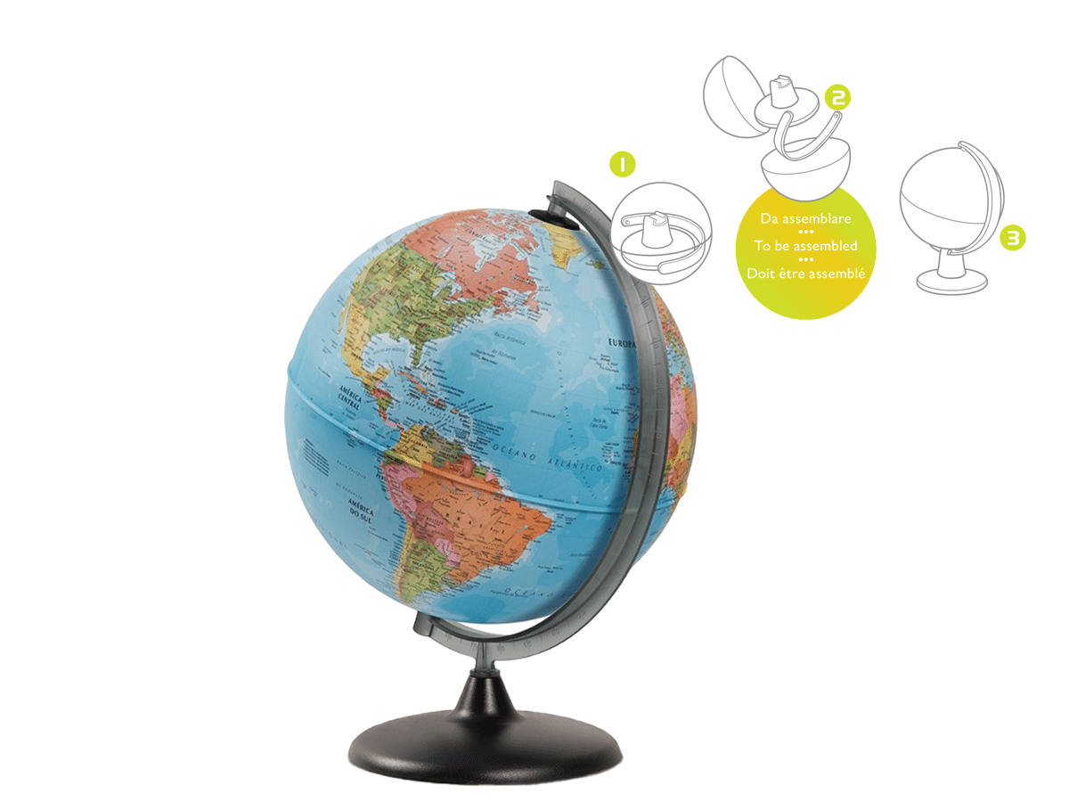 Globo Terráqueo Mapa 30 Cm Tecnodidattica Modelo Corallo Certificado - 1401