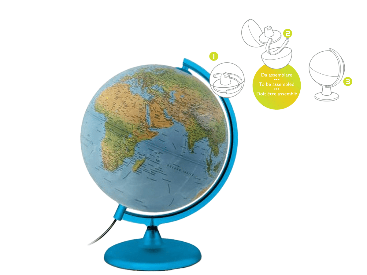 Globo Terráqueo 30 Cm Con Luz Y Base De Plástico Orión Certificado - 1402