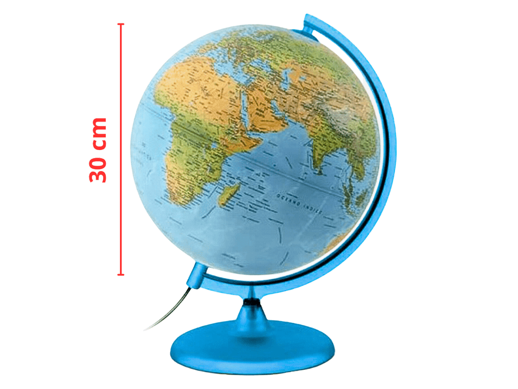 Globo Terráqueo 30 Cm Con Luz Y Base De Plástico Orión Certificado - 1402