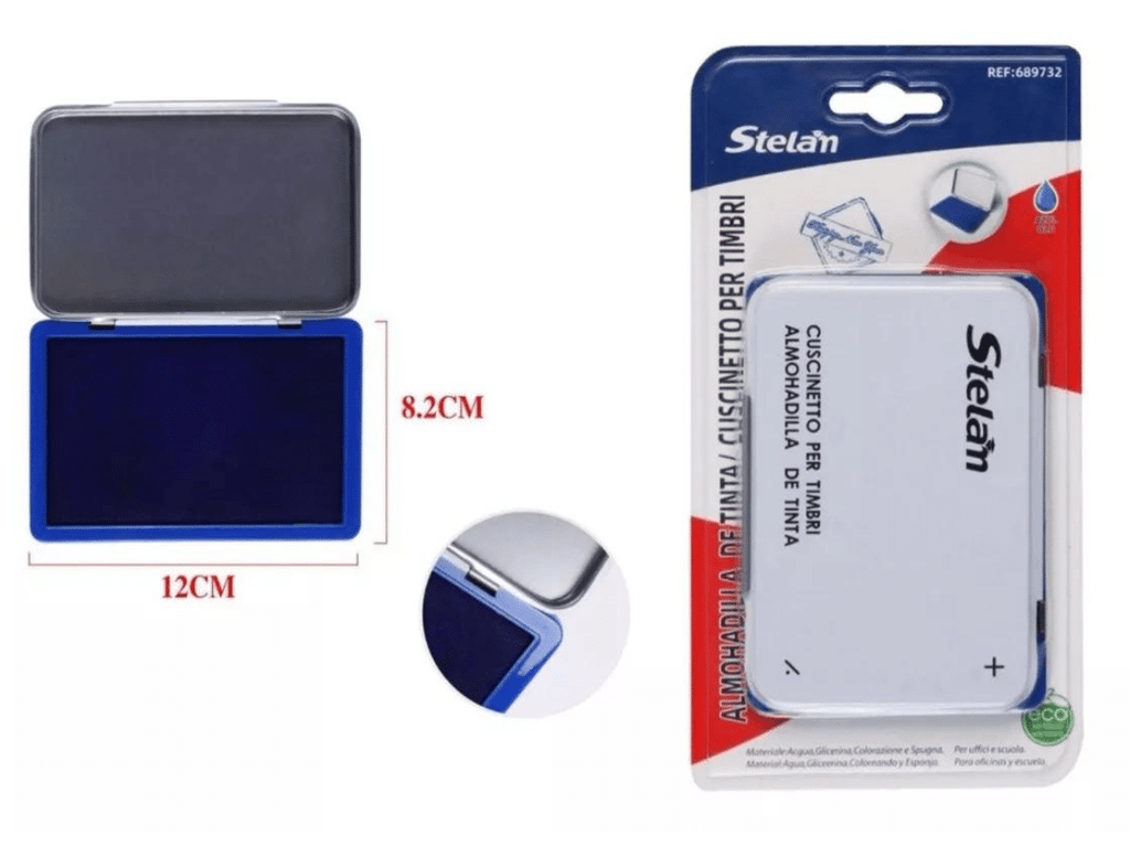 Huéllero De Almohadilla Color Azul Para Timbres Tampón