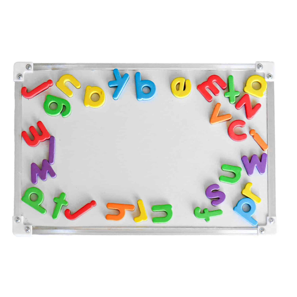 Pizarra Acrílica Blanca Adetec 28x31 Cm Con Letras Magnéticas