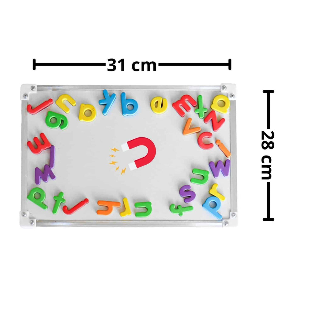 Pizarra Acrílica Blanca Adetec 28x31 Cm Con Letras Magnéticas