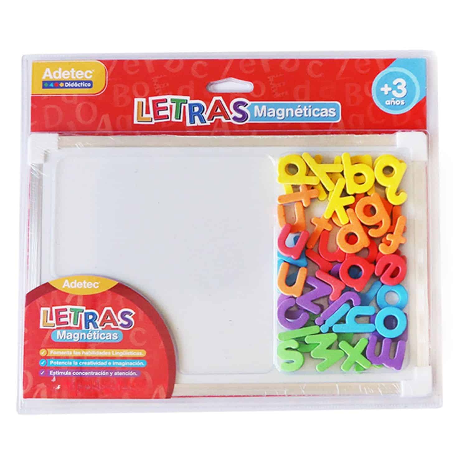 Pizarra Acrílica Blanca Adetec 28x31 Cm Con Letras Magnéticas