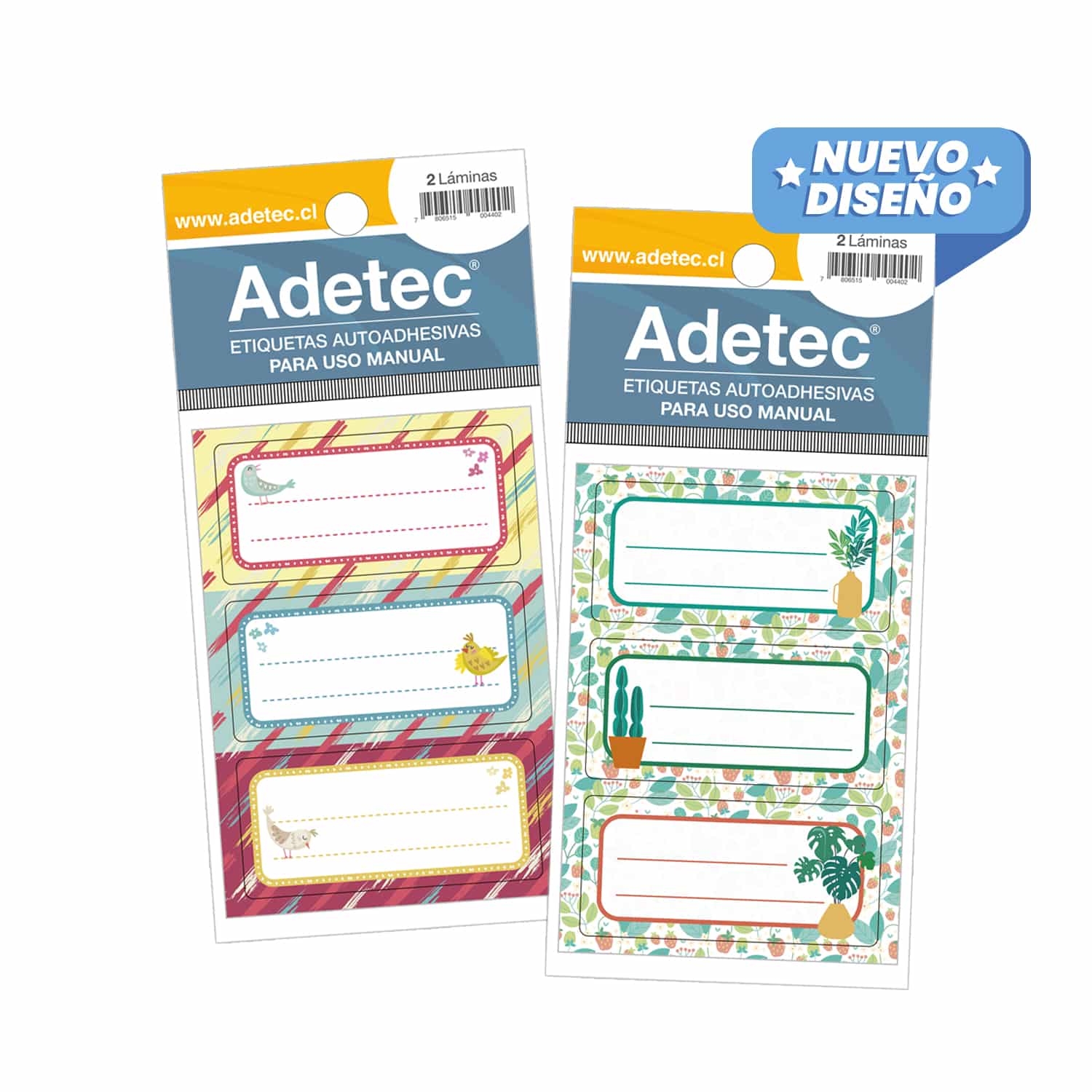 120 Etiquetas Para Cuadernos Escolar Juvenil 35x70mm - 181