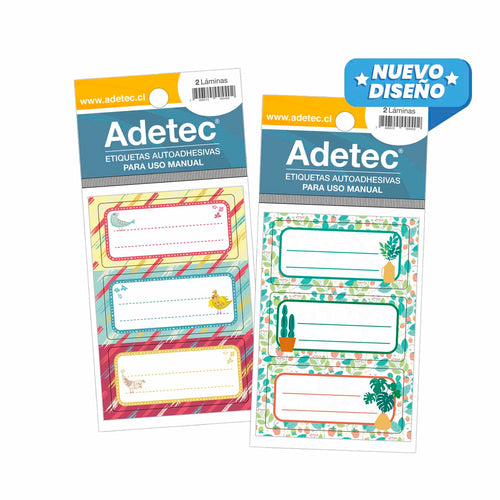 120 Etiquetas Para Cuadernos Escolar Juvenil 35x70mm - 181