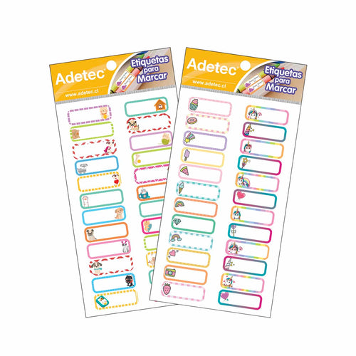 24 Etiquetas Escolares Para Marcar Útiles Niña Adetec - 190
