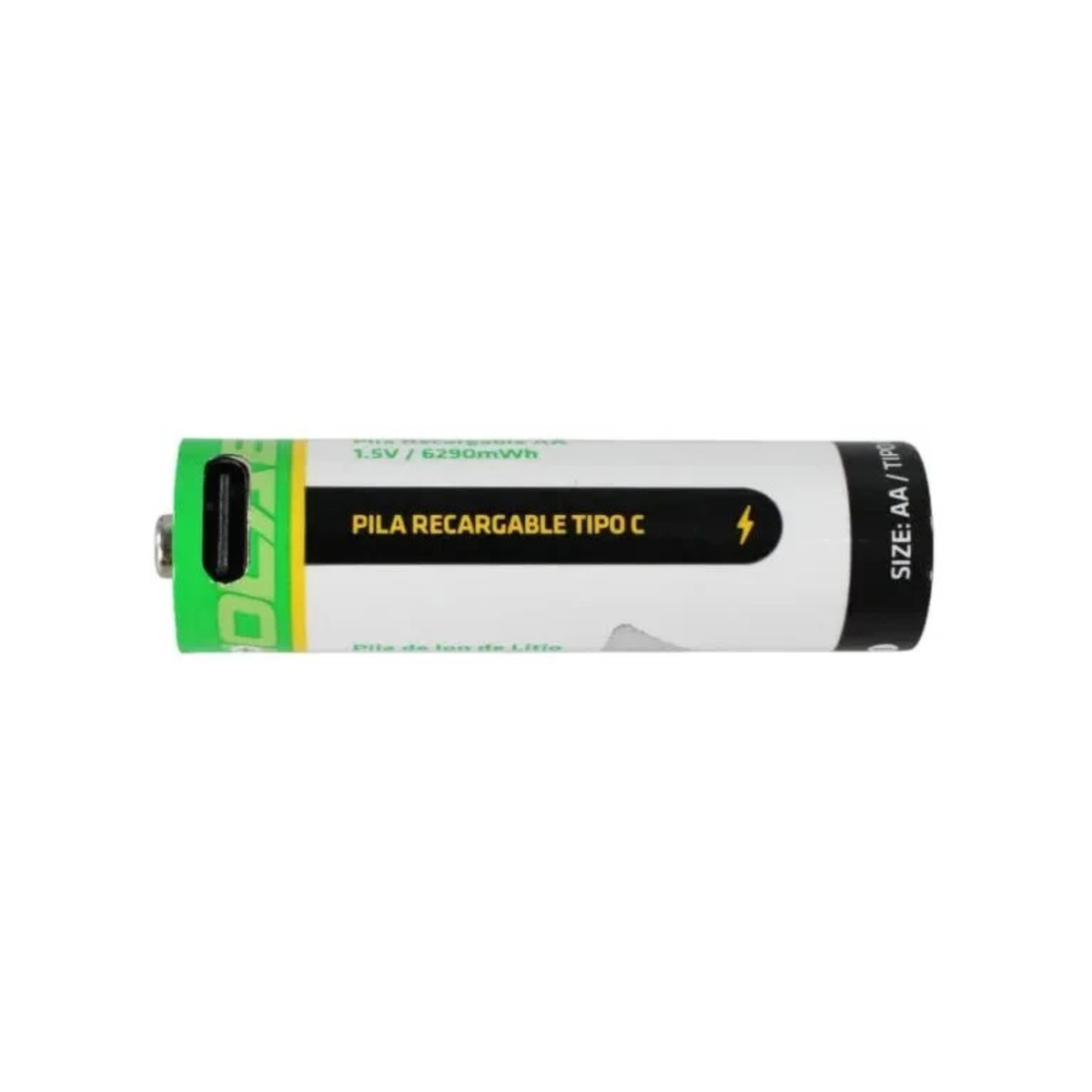 Pack 2 Pilas Recargables AA Tecnolab con Cable USB-C