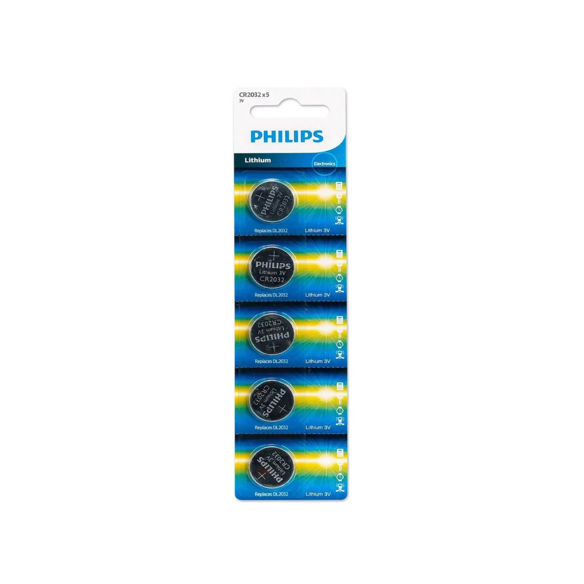 Pila CR2032 Philips Litio 3V, Pack de 5 Unidades