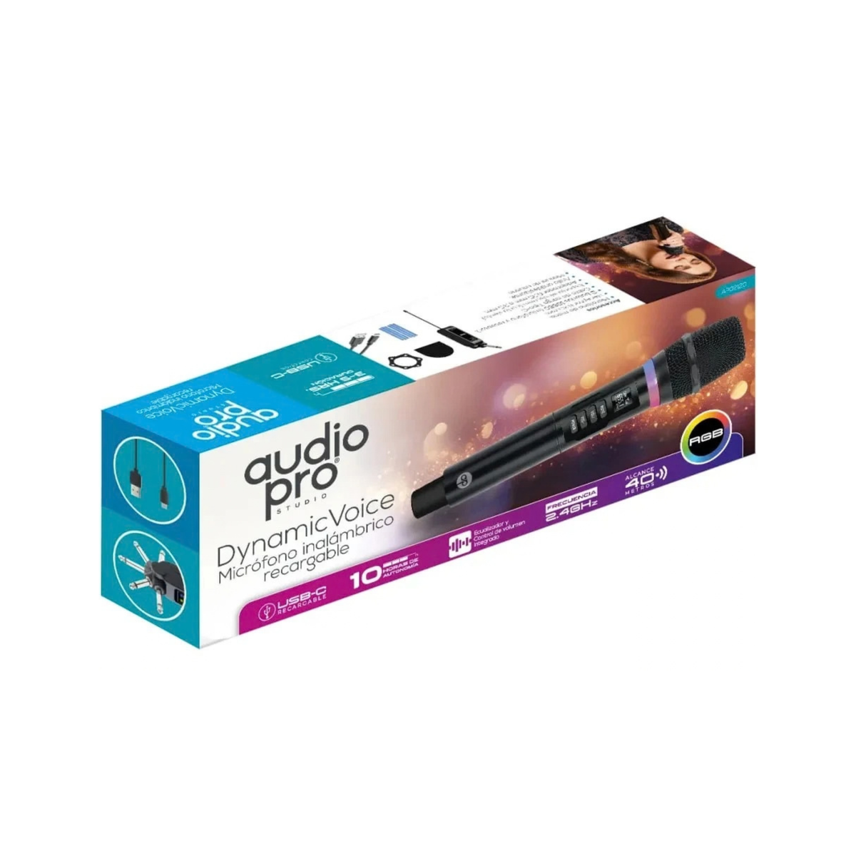 Micrófono Inalámbrico con Control de Volumen Audiopro