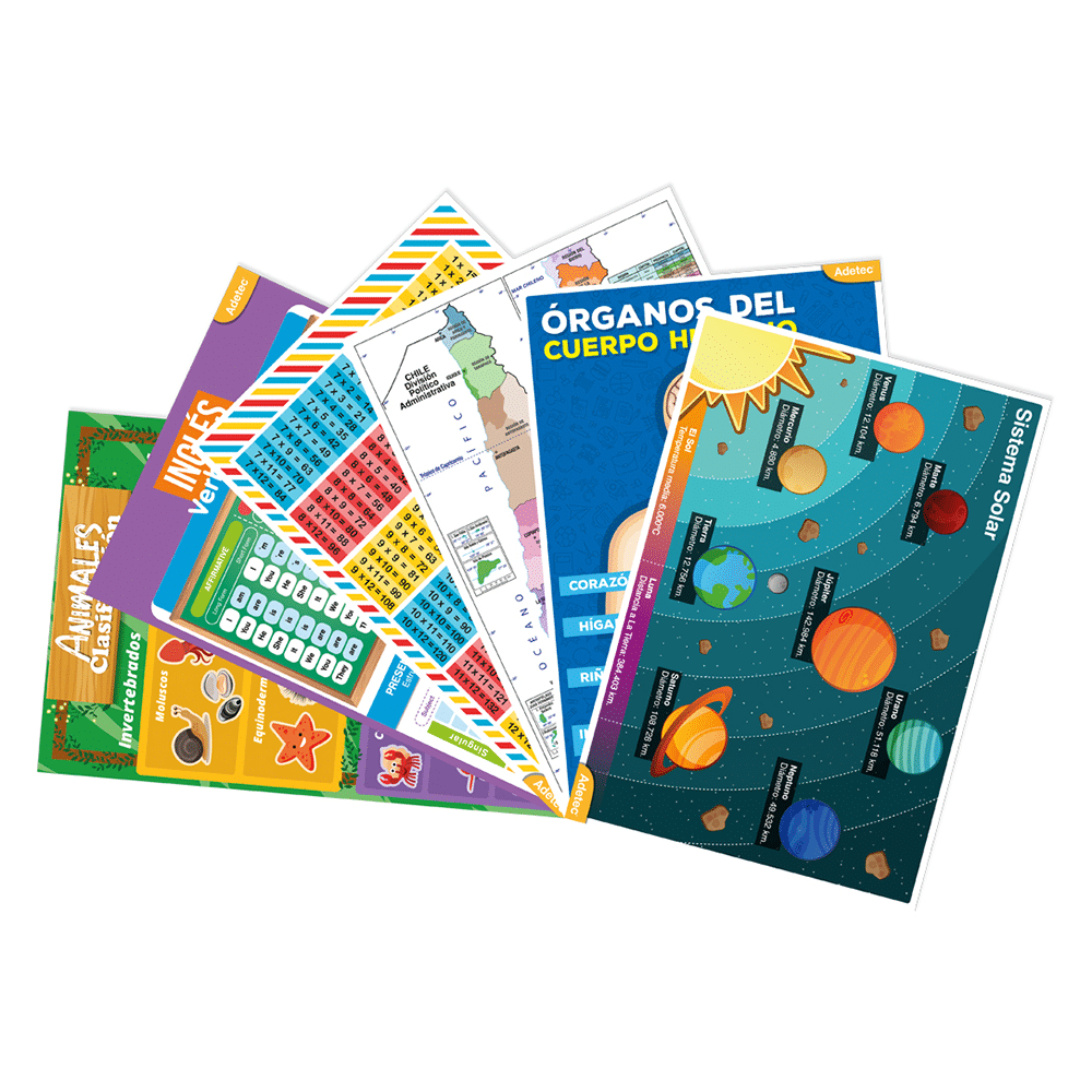 Block De Stickers Mix Ayudas Escolares Adetec 6 Hojas Adetec - 200