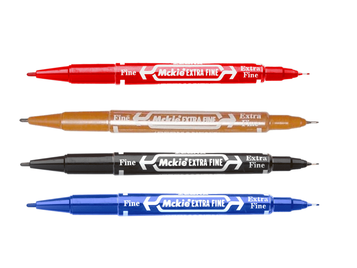 Marcadores Permanentes Doble Punta Estuche De 4 Plumones Zebra