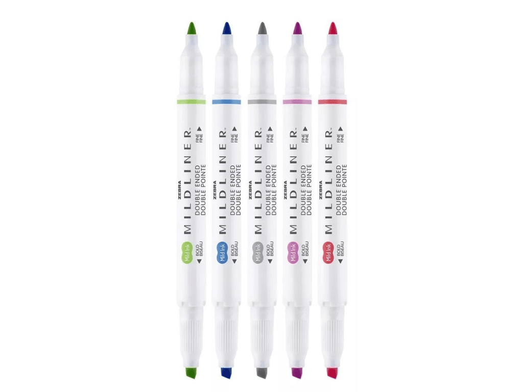 Marcadores Mildliner Doble Punta Zebra 5 Und Tonos Fríos